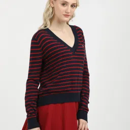 TOMMY HILFIGER Navy & Red Striped Pullover image 3