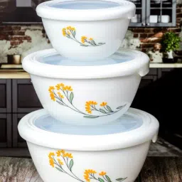 Cello Printed White Opalware 3 Pieces Bowls image 2