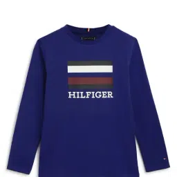 Tommy Hilfiger Kids Navy Logo Print T-Shirt-image-69
