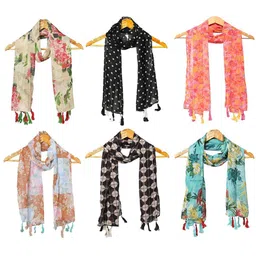 StoleVilla Pack Of 6 Women Printed Scarf-picture-10