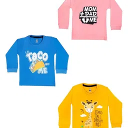 BAESD Unisex Kids Pack Of 3 Graphic Printed Round Neck Cotton Relaxed Fit T-shirts-picture-15