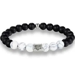 EDMIRIA Unisex Black & White Stone Beaded Crystals Bracelet-picture-12