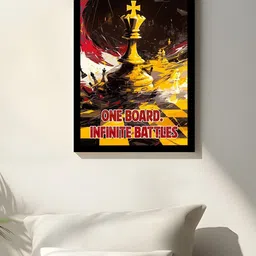 Art Street Gold-Toned & Black Single Piece MDF Wall Paintings-picture-28