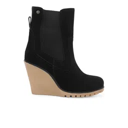 Delize Women Round Toe Wedge Heel Chelsea Boots image 5