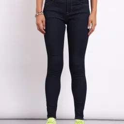 Lee Dark Indigo Skinny Fit High Rise Jeans-image-77