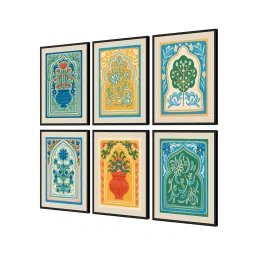 999Store Multicolor Canvas Colorful Floral Painting - Set of 6 image 3