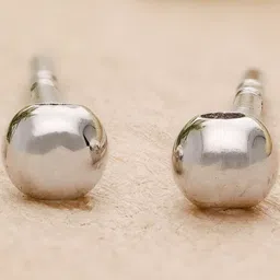 AMONROO 925 Silver Rhodium-Plated Round Ball Studs-image-84