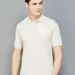Fame Forever by Lifestyle Beige Cotton Regular Fit Printed Polo T-Shirt-picture-35