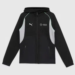 Puma Kids Black Cotton Textured Pattern Full Sleeves Hoodie-picture-39