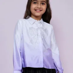 Peppermint Kids Purple & White Polyester Regular Fit 1 Top-image-87