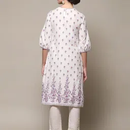 Biba Lavender Cotton Straight Fit Printed Kurta image 2