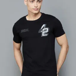 BOSSINI Black Cotton Regular Fit Printed T-Shirt-picture-12