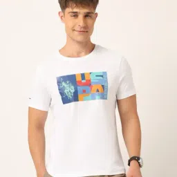 U.S. Polo Assn. Denim Co. White Cotton Slim Fit Printed T-Shirt-picture-43
