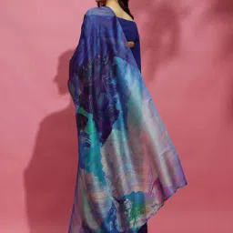 Navyasa By Liva Blue Printed Saree image 2