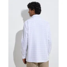 WES Formals by Westside White Checks Patterned Relaxed-Fit Cotton Shirt image 2
