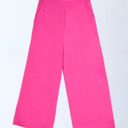 Utsa Kids by Westside Magenta Solid Cotton-Blend Pants-picture-30