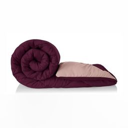 RF RELAXFEEL Violet & Peach Checked Microfiber Heavy Winter 210 GSM Double Bed Comforter-picture-22