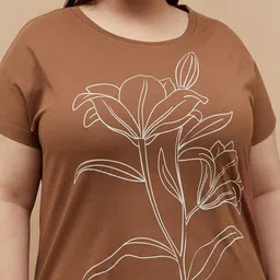 Nexus by Lifestyle Floral Printed Round Neck Cotton T-shirt image 5