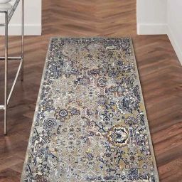 Obsessions Light Grey Polyester Faded Floral Vintage Bedside Runner-picture-20