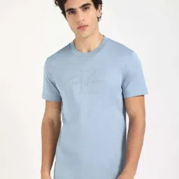 Calvin Klein Jeans Blue Cotton Regular Fit Logo Printed T-Shirt-picture-45