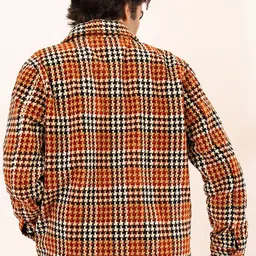 ARMISTO Men Spread Collar Checked Windcheater Open Front Jacket image 4