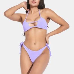 Secrets By ZeroKaata Purple Plain Swimwear Bra Panty Set-picture-37