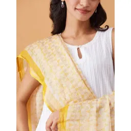 fabindia Mustard Silk Dupatta image 5
