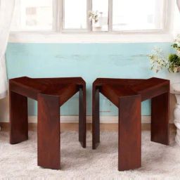 Ikiriya Avina Brown Sheesham Wood Corner Tables in Honey Finish-picture-36