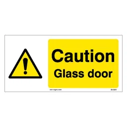 SUNSIGNS  Caution Glass Door Signages Size 600x300 mm HP Print + Vinyl, SN0205-image-94