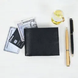 Celtic Black Textured Leather Bi-Fold Wallet image 2