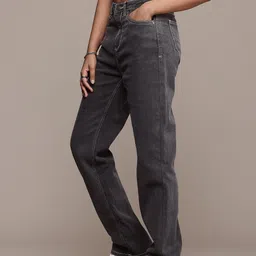 The Roadster Life Co. Women Straight Fit High-Rise Heavy Fade Stretchable Jeans image 2