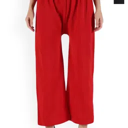 SRISARAS Women Pack Of 2 Straight Fit Cotton Parallel Trousers-image-3