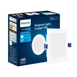 Philips Astra Sleek 15 W Plastic Square LED Downlight 1125 lm Natural White, 929003656101 image 1