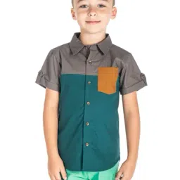 Cherry Crumble By Nitt Hyman Kids Teal Color Block Shirt-picture-15