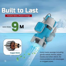 Fulcrum Plus Pure Copper Submersible Sewage Pump with Float Switch Single Phase 1.5 HP, FPS1100 image 3