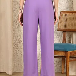 CORSICA Women Relaxed High-Rise Easy Wash Pleated Trousers image 5