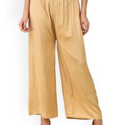 SRISARAS Women Cotton Wide Leg Parallel Trousers-picture-2