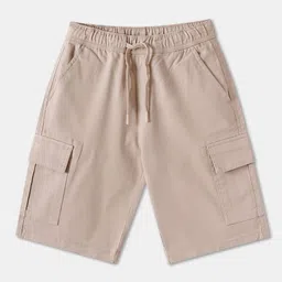 R&B Boys Solid Beige Cargo Causal Shorts-picture-38