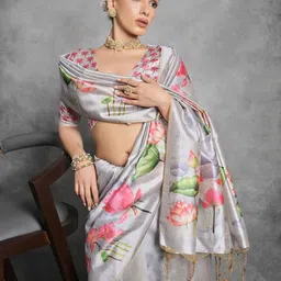 Ekta Textiles Floral Banarasi Saree image 3