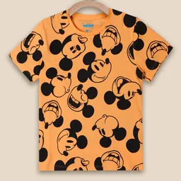 Kidsville Half Sleeves Mickey And Friends Printed T Shirt - Orange-picture-35