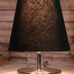 Devansh Black cotton Round Metal Steel Table Lamp-picture-39
