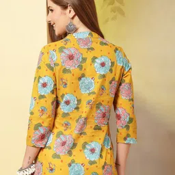 Anouk Rustic Floral Print Mandarin Collar Top image 3