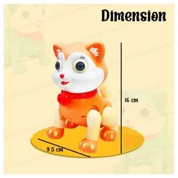 FunBlast Walking and Singing Cat Toy with Blinking Eyes (Orange) image 3