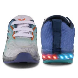 BERSACHE Ombre Abstract Designed Lace Up LED Shoes - Blue image 4