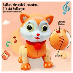 FunBlast Walking and Singing Cat Toy with Blinking Eyes (Orange) image 4