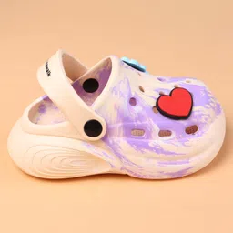 Cute Walk by Babyhug Clogs With Heart Applique - Purple image 4