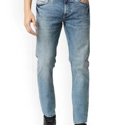 Basics Men Cotton Jean Regular Fit Low-Rise Low Distress Stretchable Jeans-picture-23