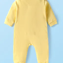 Babyhug Disney Interlock Knit Full Sleeves Front OpenMinnie Mouse Printed Rompers Pack of 3 - White Pink & Yellow image 5