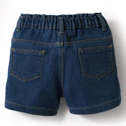 Babyhug Rayon Woven Half Sleeves Shirt Style Top & Shorts Set With Leaf & Floral Print - White & Blue image 5