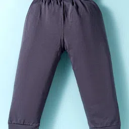 Mini Taurus Sinker Knit Full Sleeves T-Shirt & Lounge Pant Set with Ship Print - Grey image 5